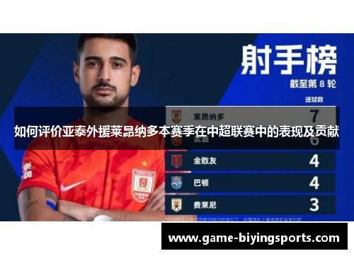 如何评价亚泰外援莱昂纳多本赛季在中超联赛中的表现及贡献